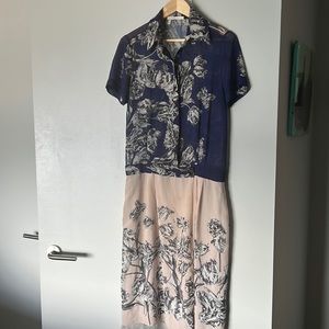 10 Crosby Derek Lam chiffon multi shirt dress